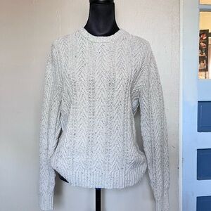 Goodfellow 90s preppy cream chunky knit speckled sweater